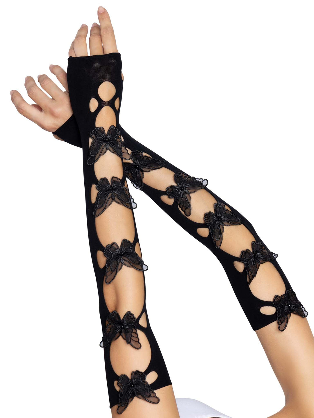 color_black | Leg Avenue Butterfly Cut Out Arm Warmers