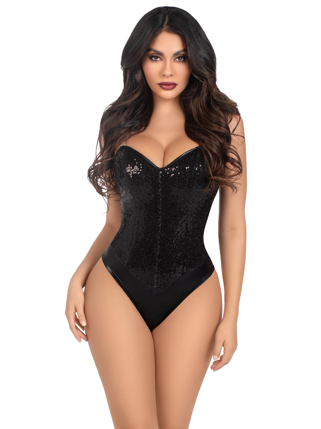 color_black | Leg Avenue Sequin Bodysuit