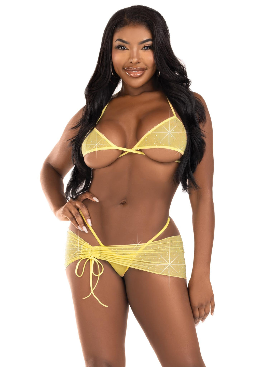 color_yellow | Leg Avenue Island Vibes Bikini Set