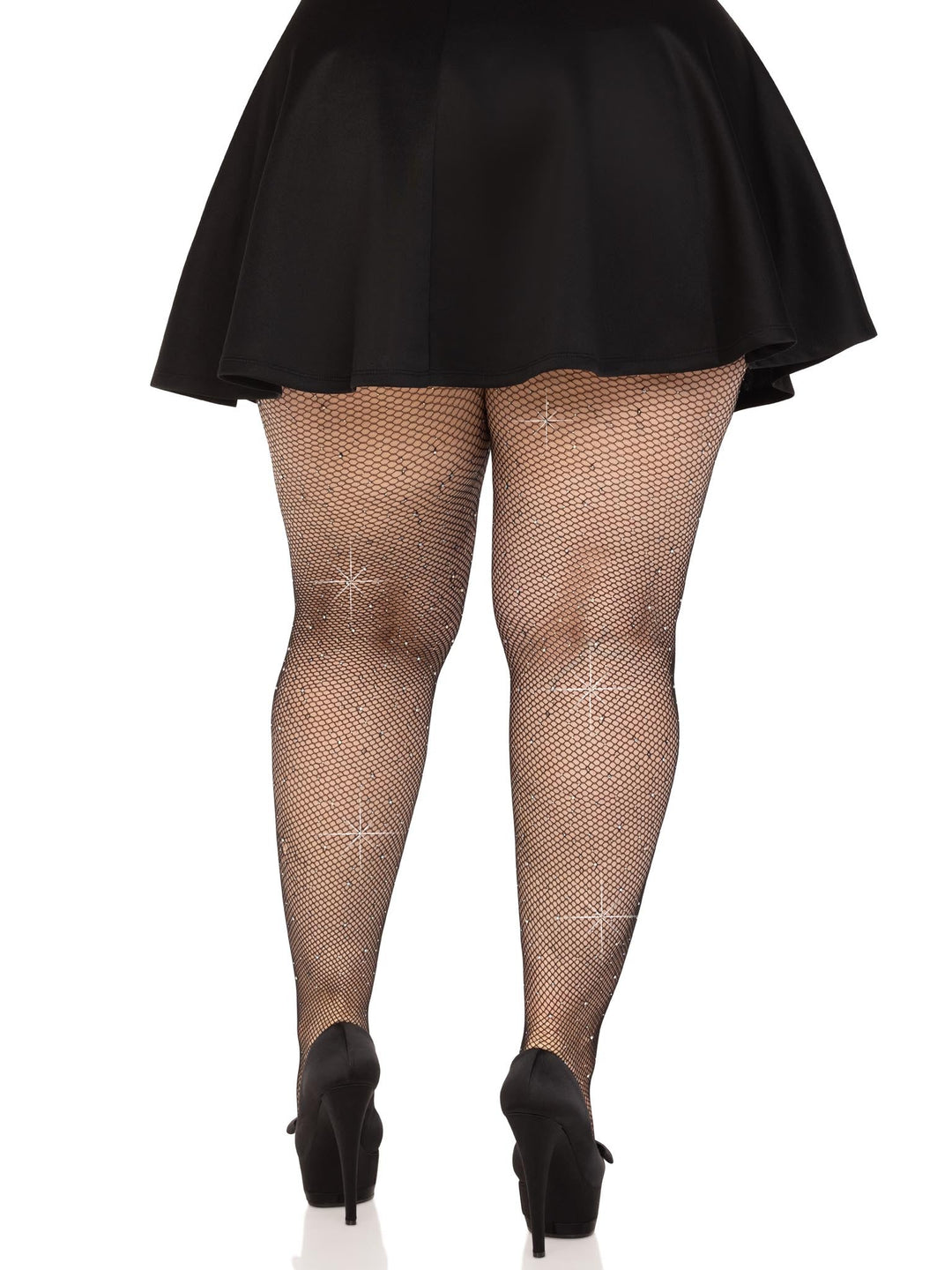 Colby Plus Rhinestone Fishnet Tights