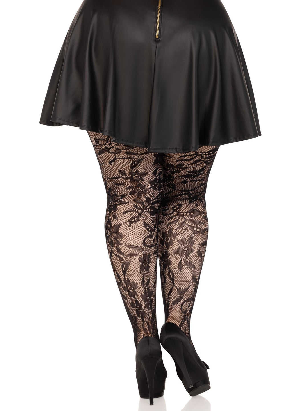 Plus Chantilly Floral Lace Tights