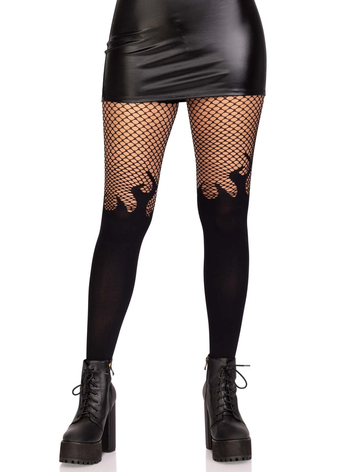 color_black | Leg Avenue Blaze Opaque Tights