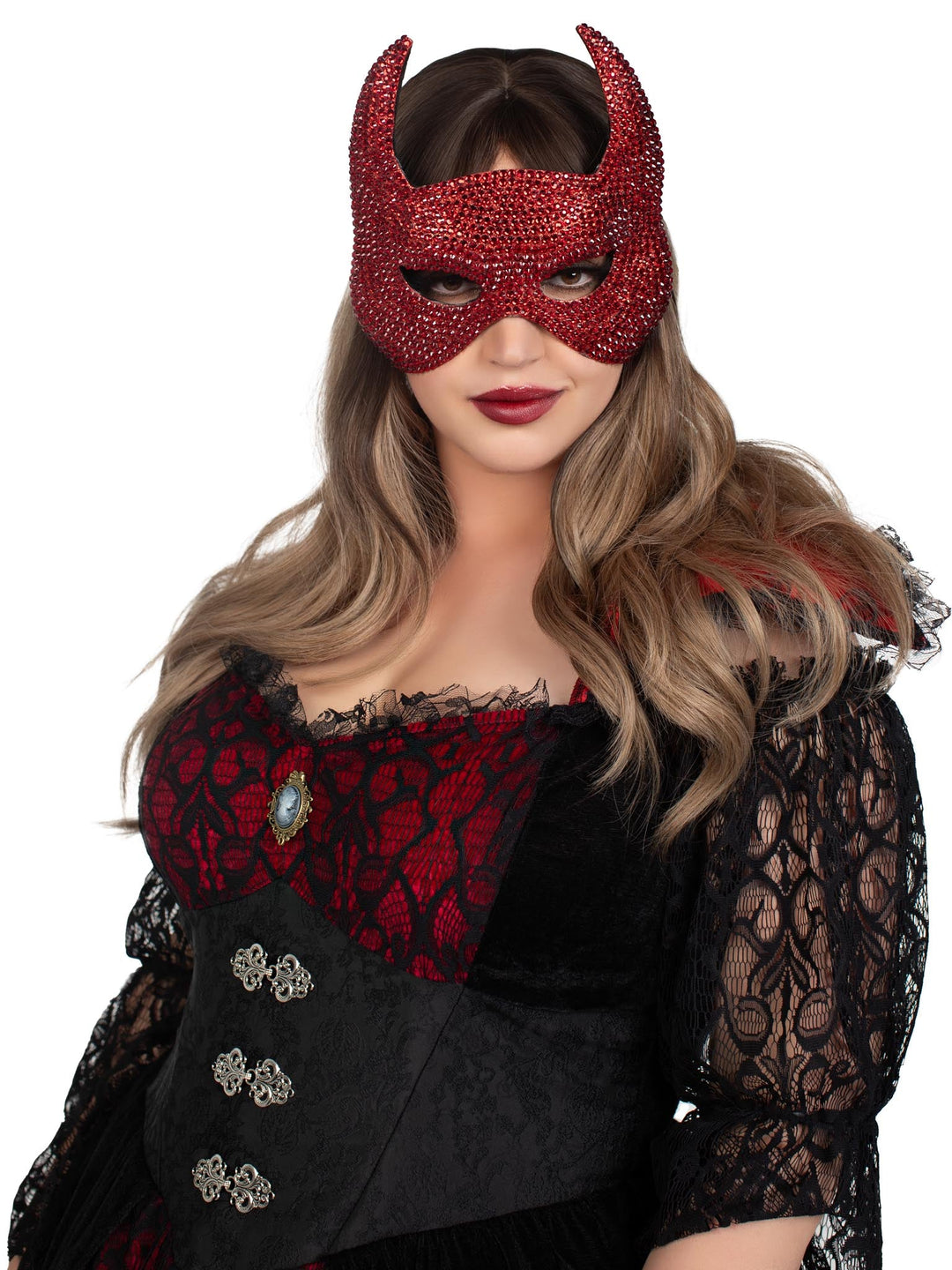 Rhinestone Devil Mask