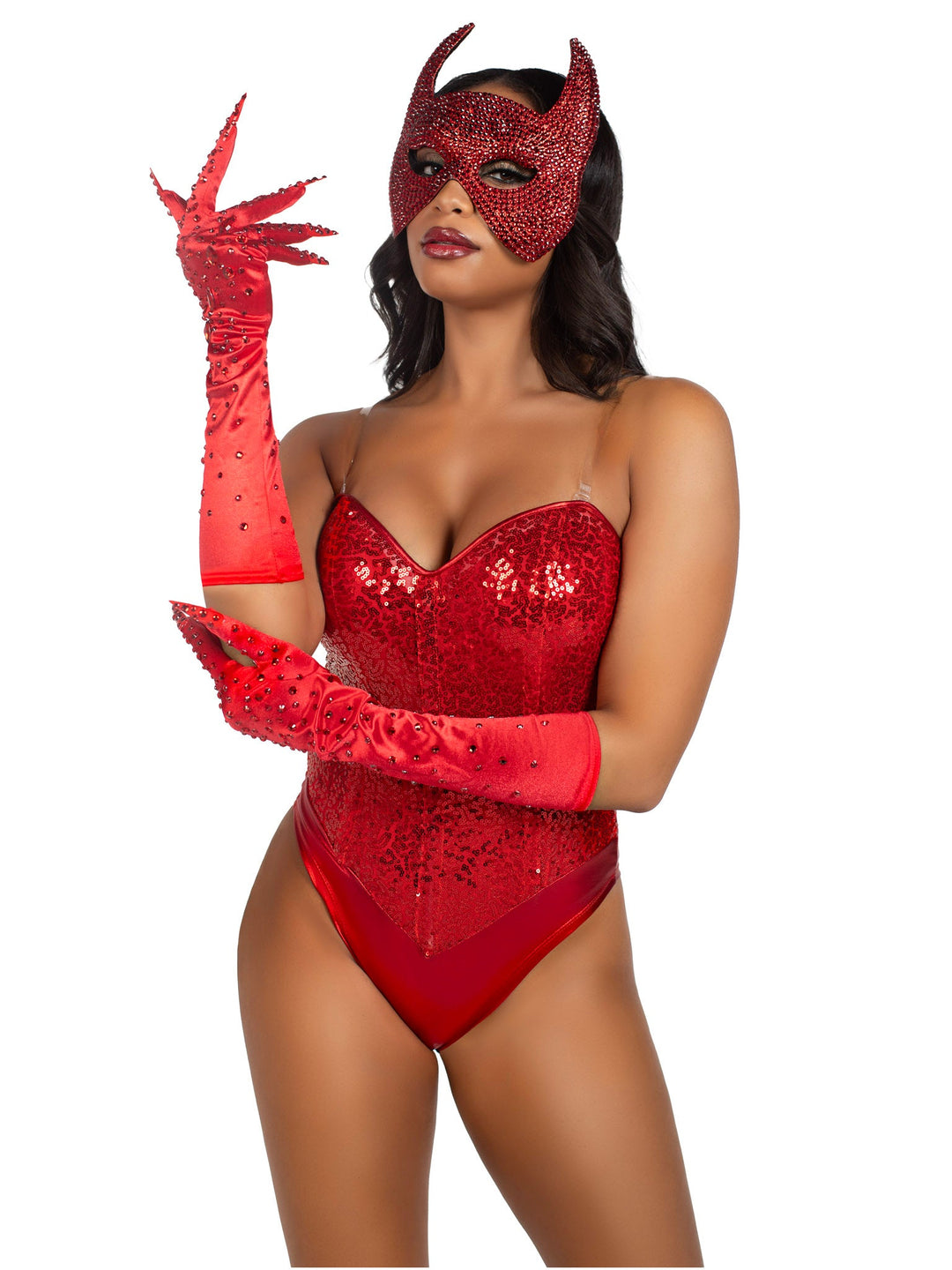 Rhinestone Devil Mask