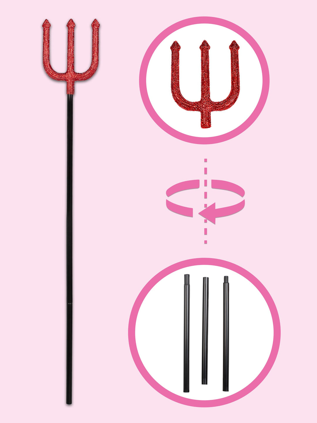 Rhinestone Devil Pitch Fork