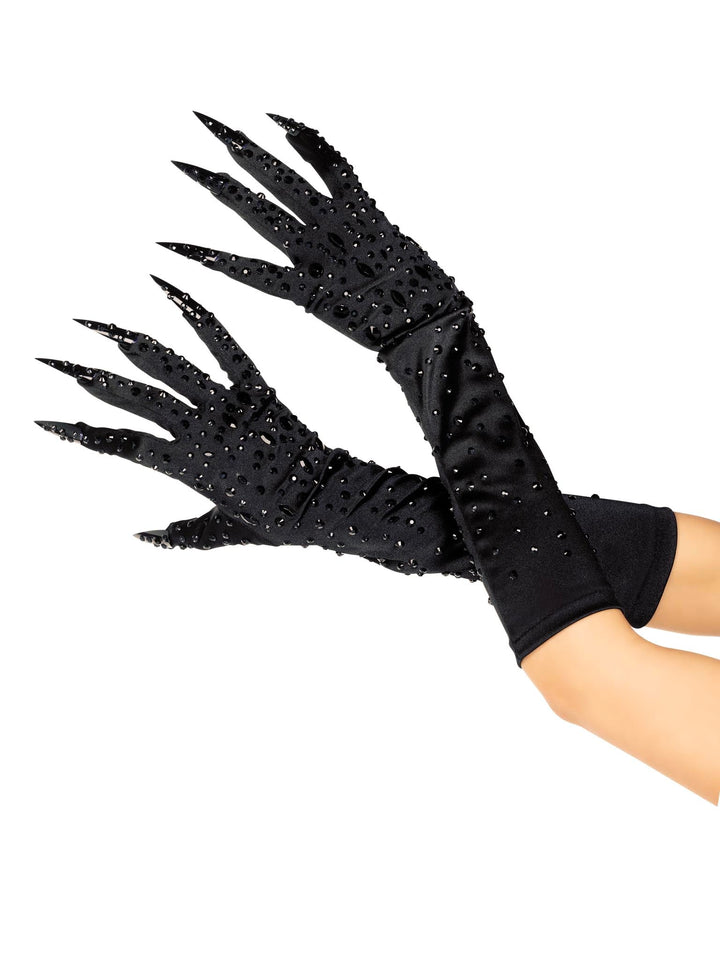 color_black | Leg Avenue Rhinestone Devil Claw Gloves