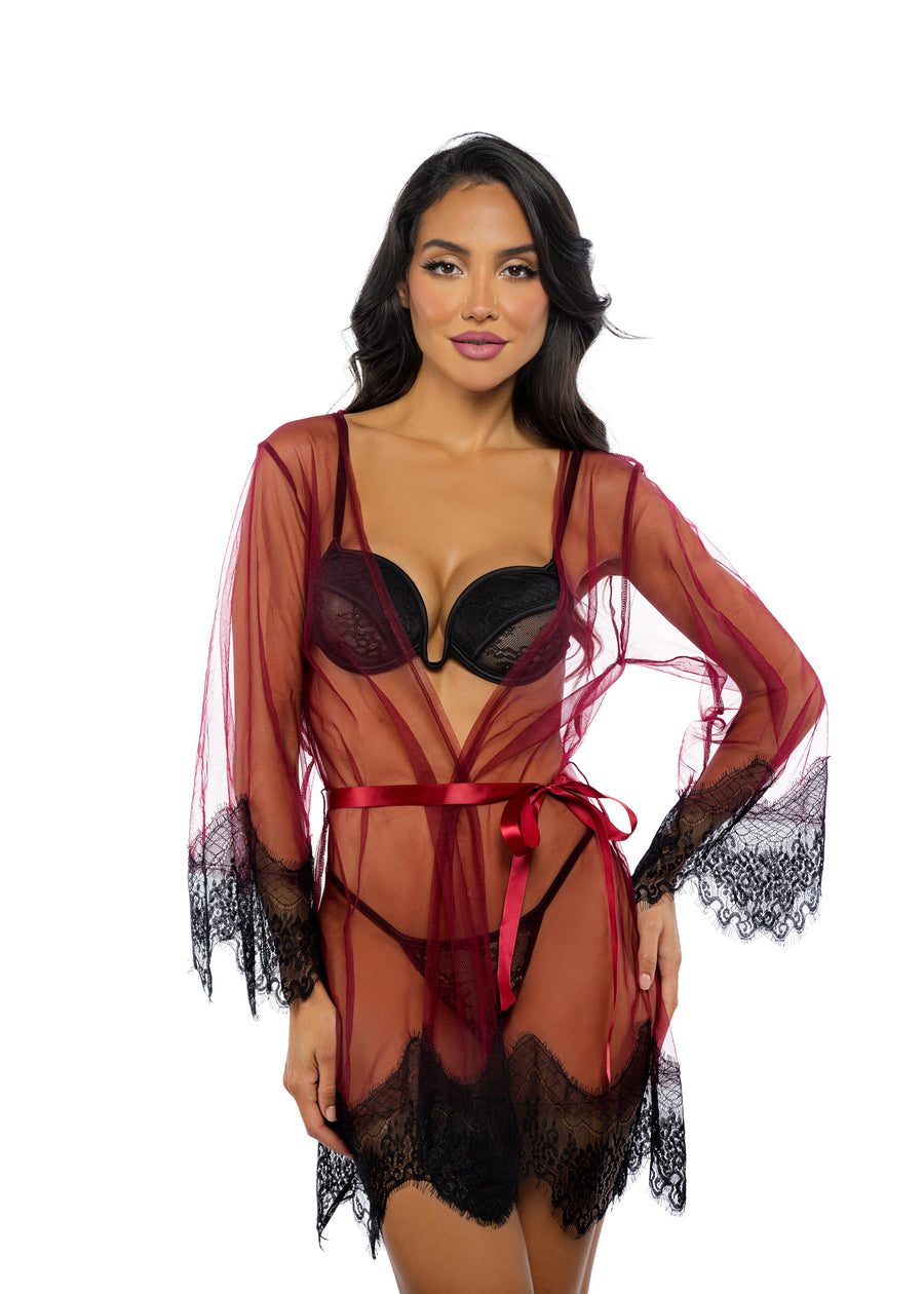  Daydream Mini Robe, RC-LI767-Merlot-O/S, Color, Red, Size, One size