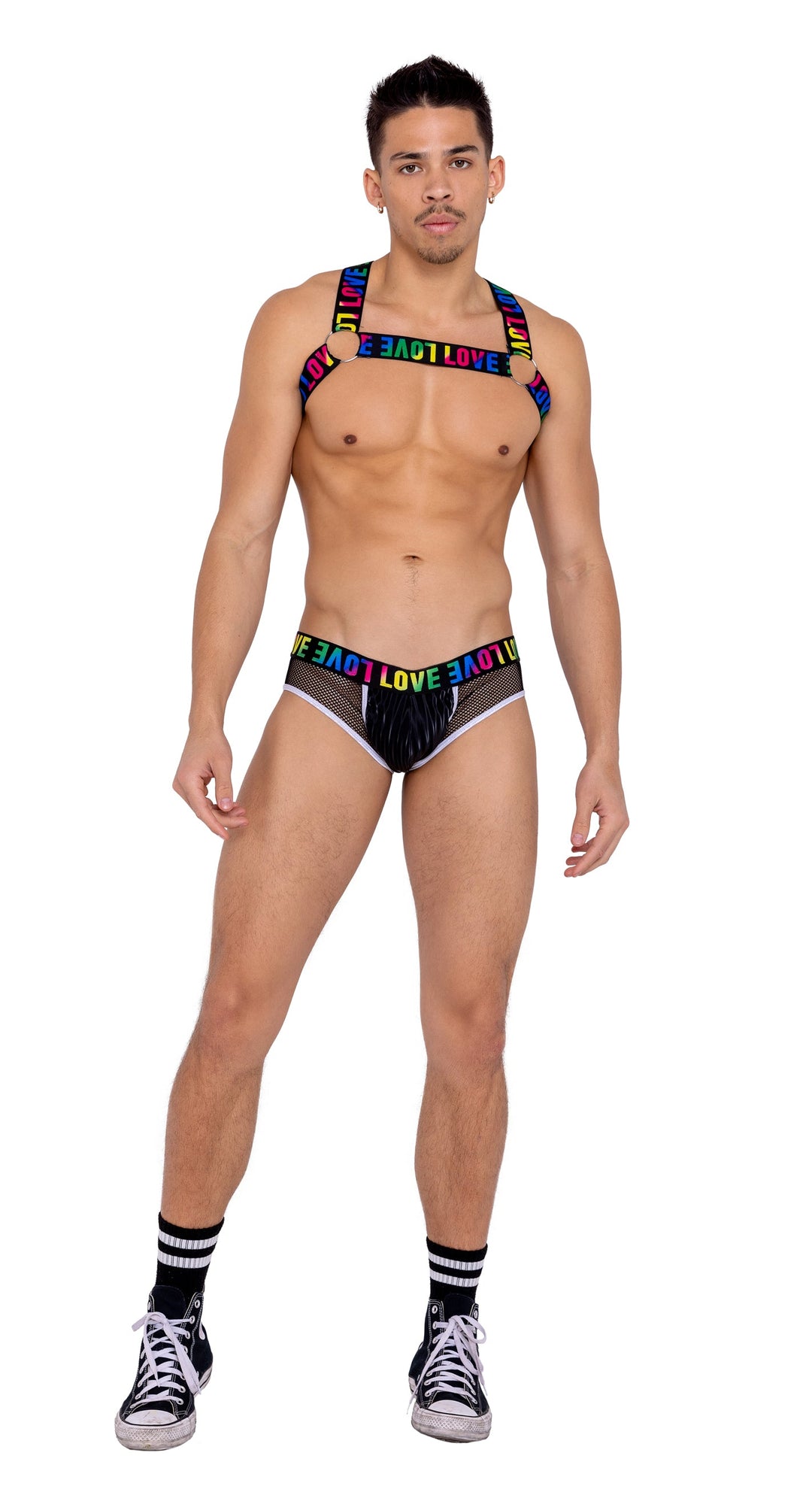 Briefs with Fishnet Panel Men's Costume