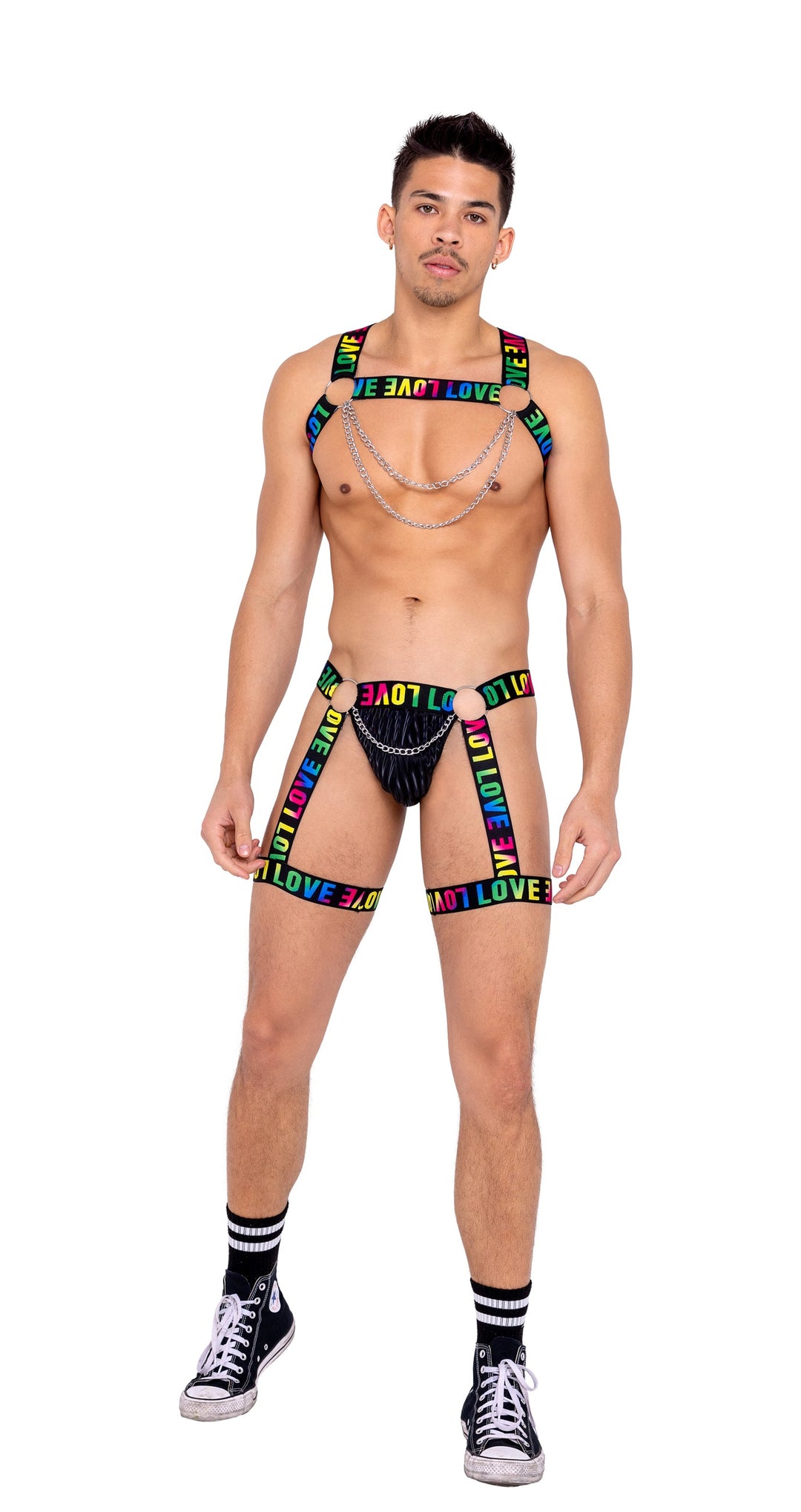 Men's Pride Thong with Attached Garters