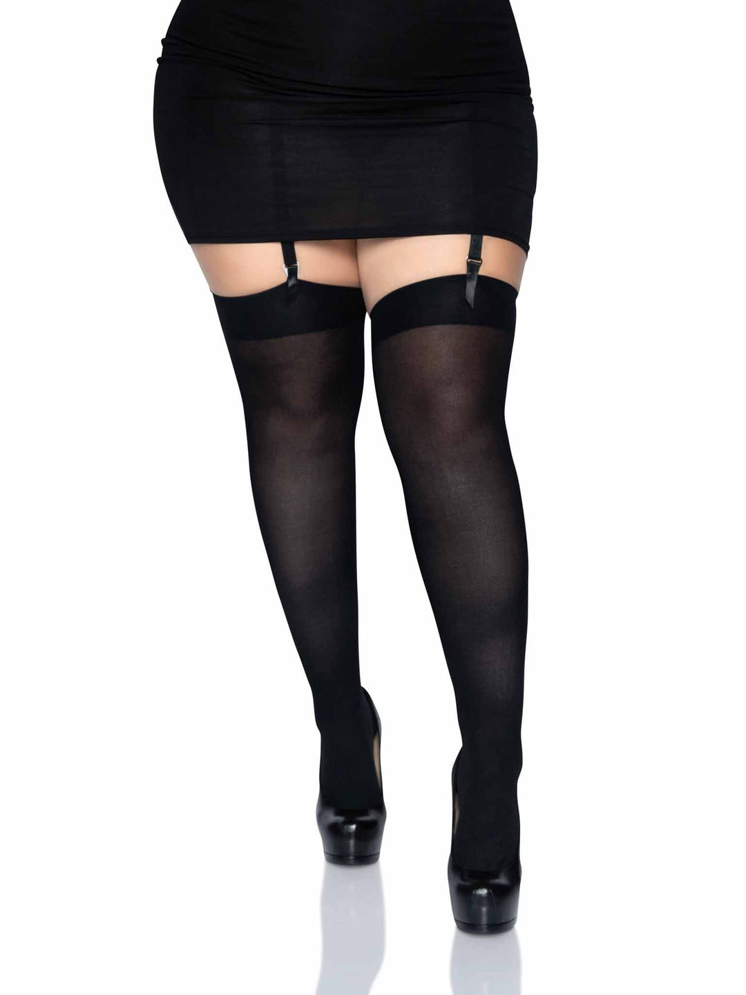 Nylon Plus Size Semi-Sheer Thigh Highs