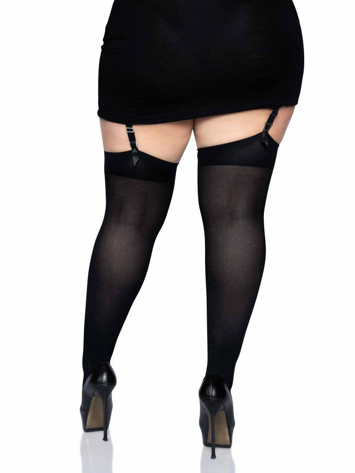 Nylon Plus Size Semi-Sheer Thigh Highs