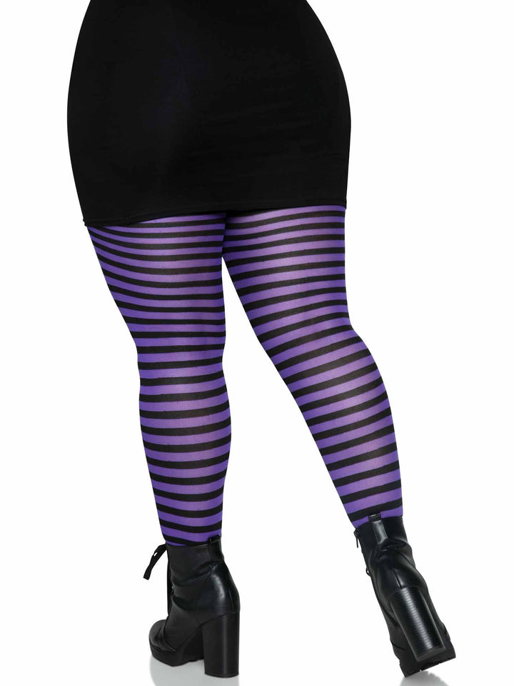 Vertical Striped Plus Tights