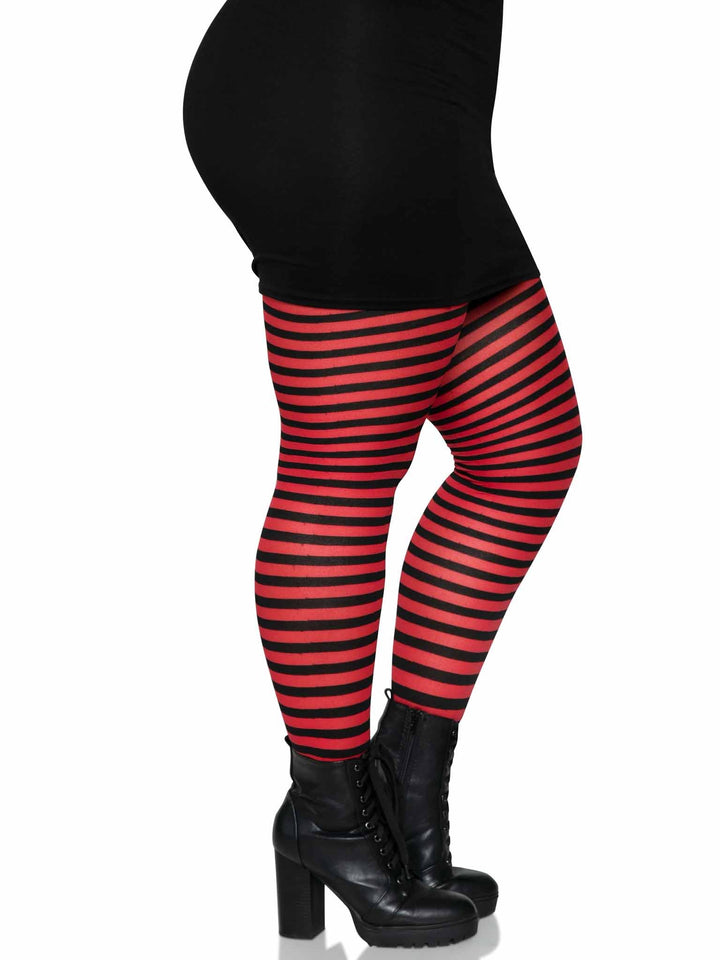 Vertical Striped Plus Tights
