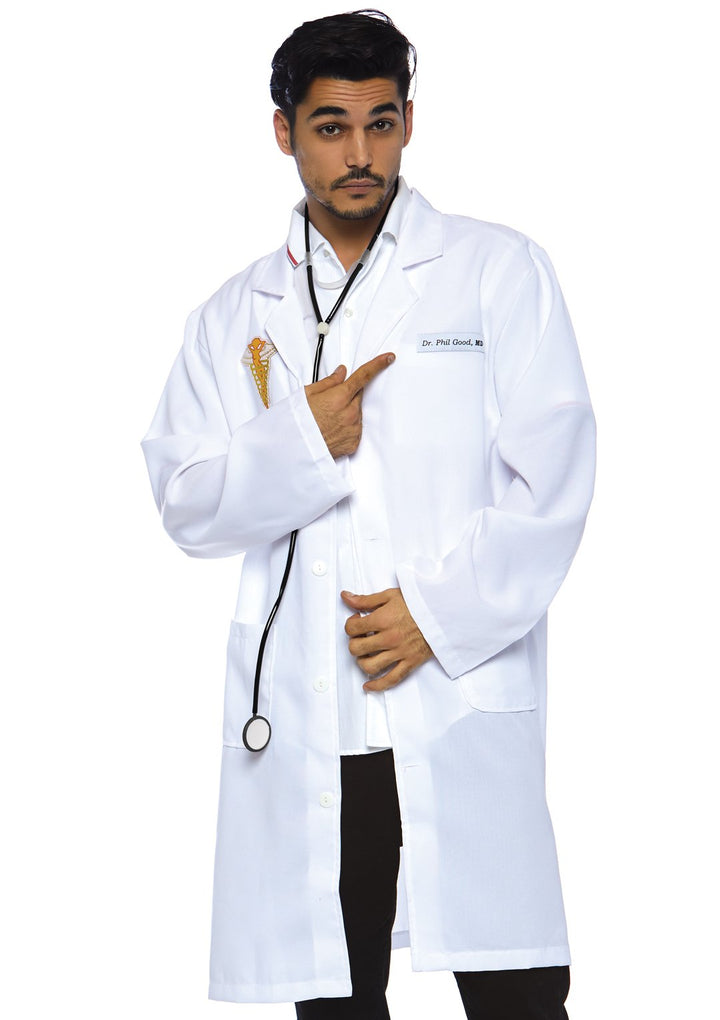 Dr. Phil Good Button Front Coat and Stethoscope