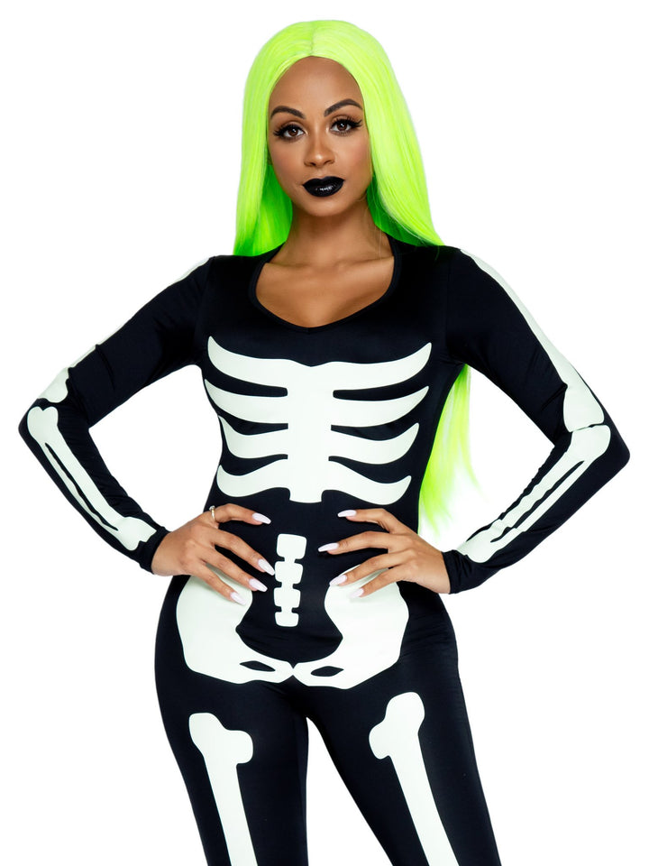 Skeleton Glow in the Dark Spandex Catsuit