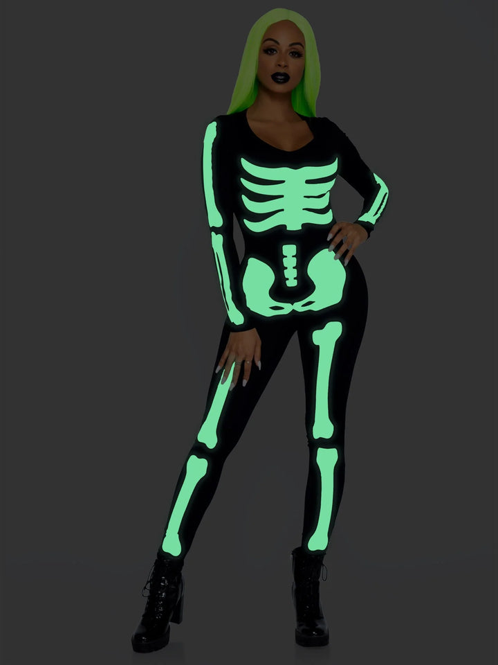 Skeleton Glow in the Dark Spandex Catsuit