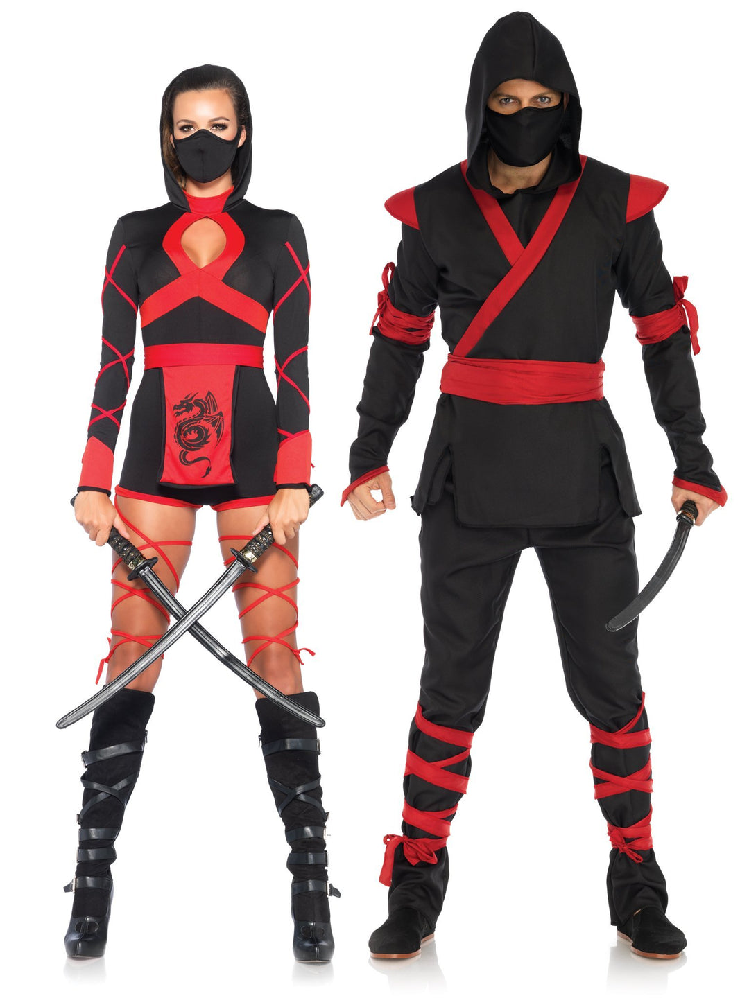 Dragon Ninja Hooded Keyhole Romper with Sash and Face Mask