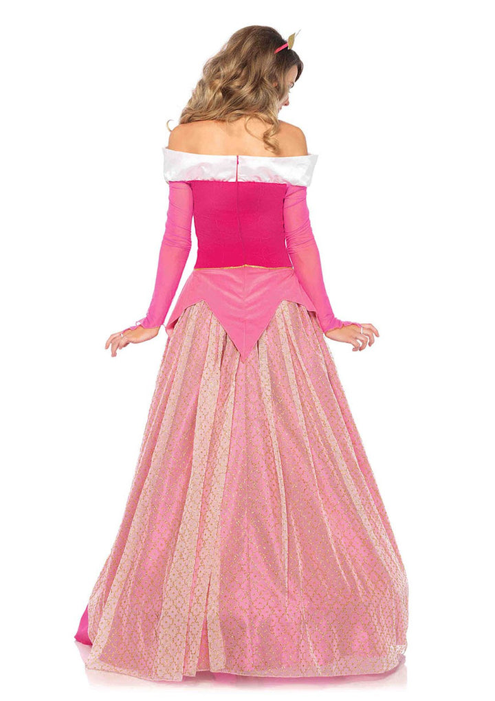 Sleeping Princess Off the Shoulder Long Ball Gown with Golden Crown