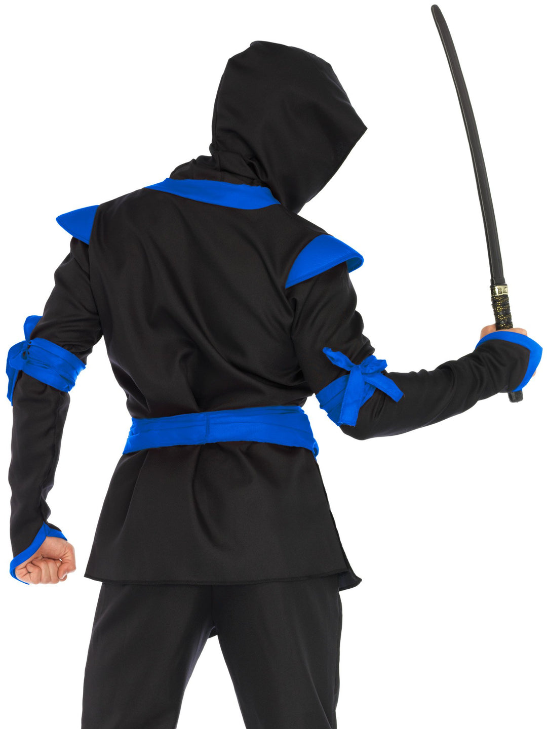 Ninja Warrior Costume with Attached Wraps and Detachable Hood