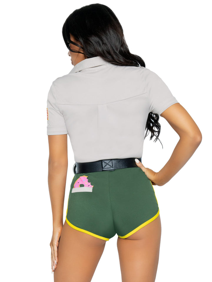 Hot Trooper Collar Shirt with Cheeky Dolphin Shorts and Toy Handcuffs