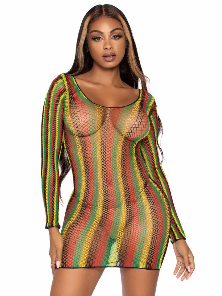 Rasta Net Mini Dress