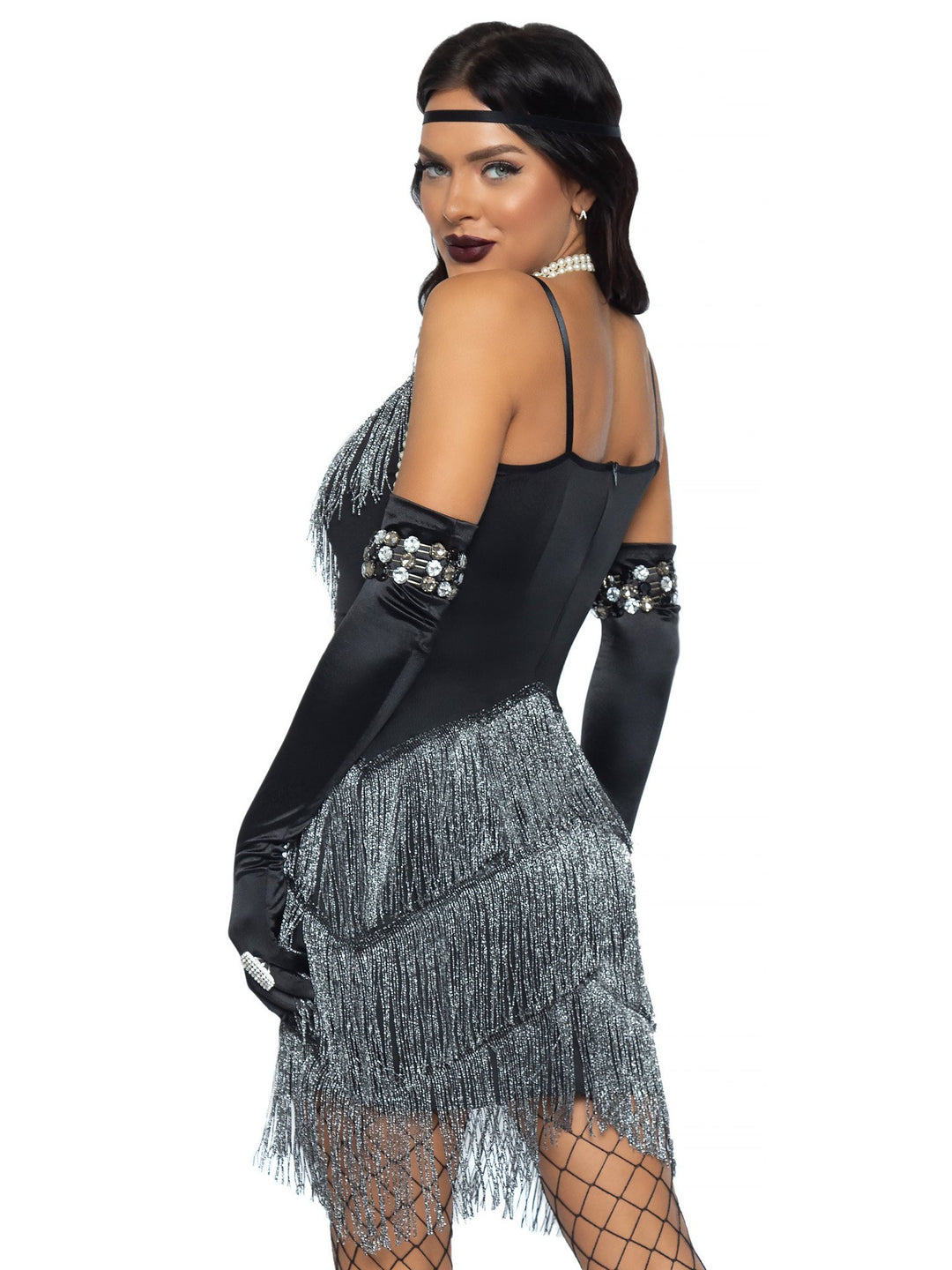 Sexy Deep V-Neck Shimmer Fringe 1920's Flapper Dress