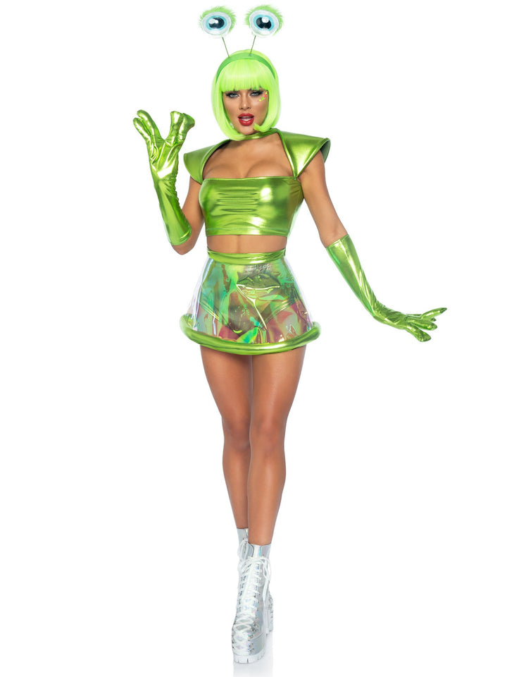 Beam Me Up Babe Metallic and Iridescent Clear Costume