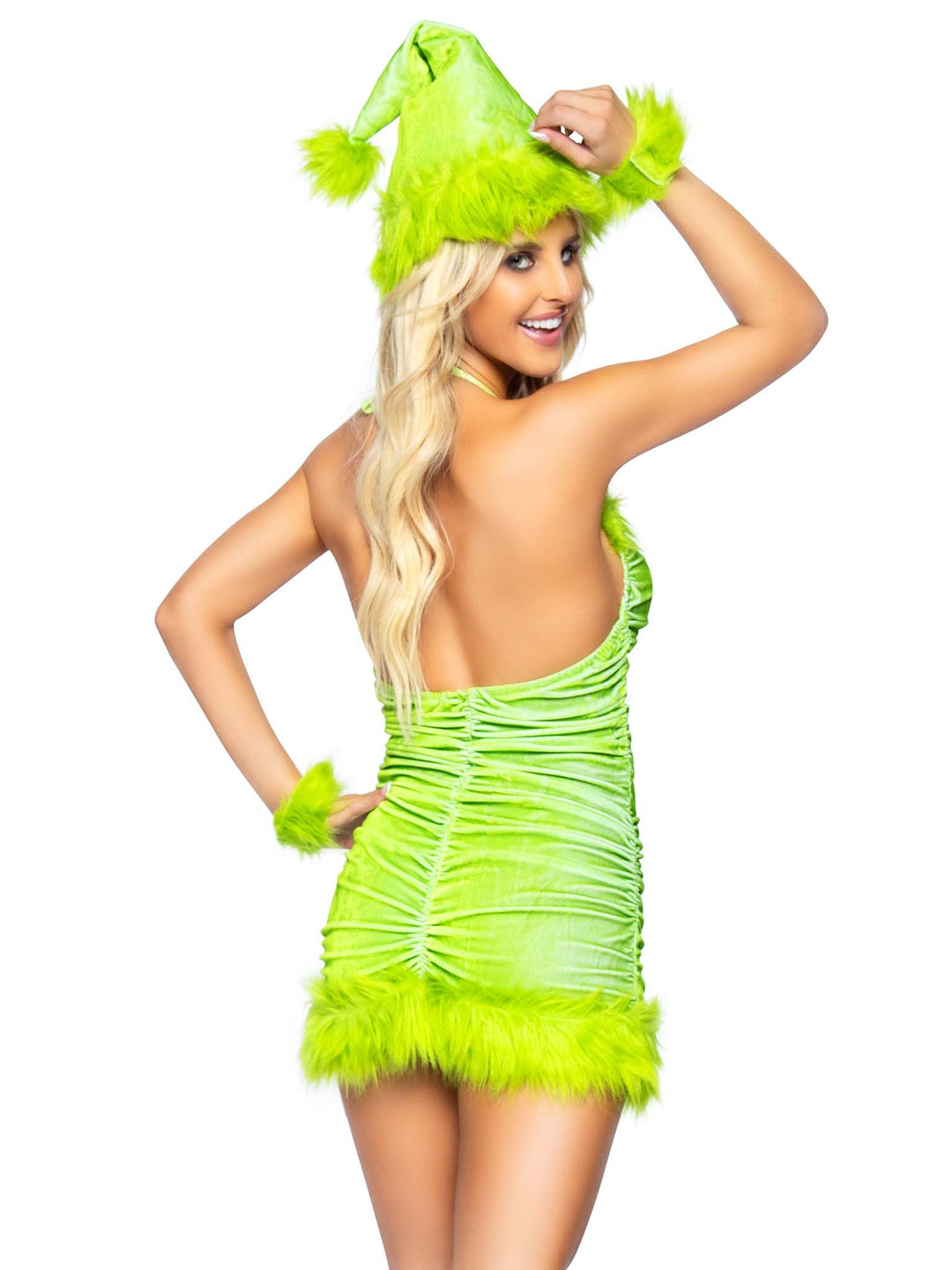 Sexy Green Christmas Baddie Velvet Dress