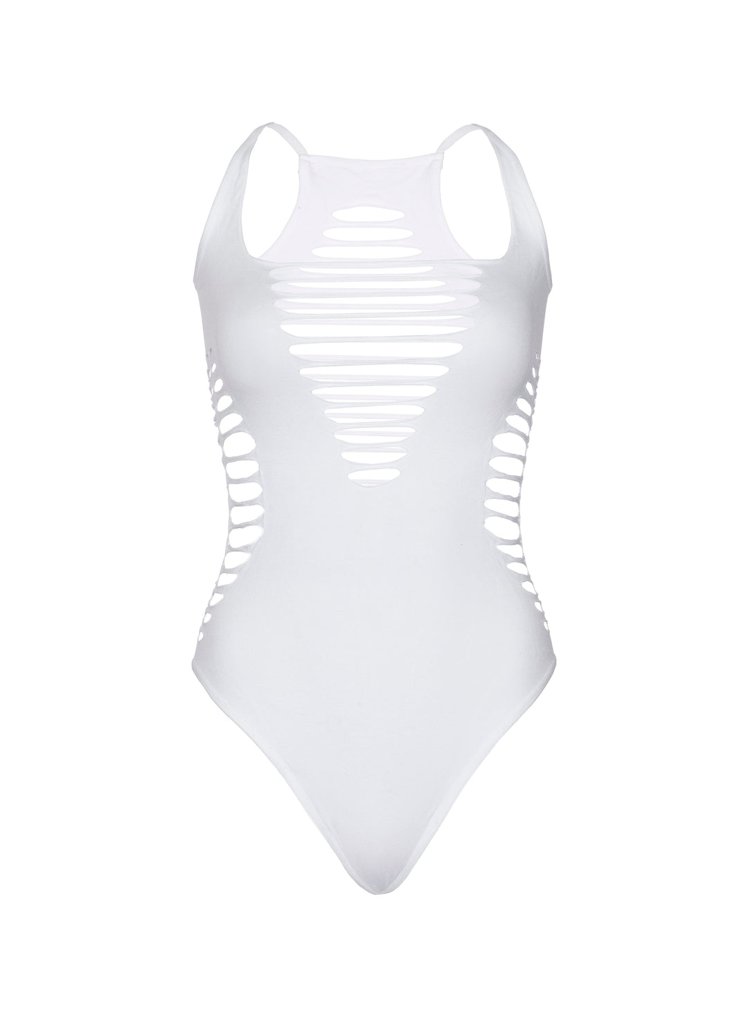 Shredded Racer Seamless Thong Bodysuit