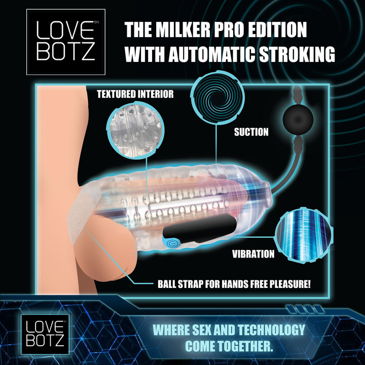 The Milker Pro Edition with Automatic Stroking, Suction and Vibration - AG790 - UPC-848518045072