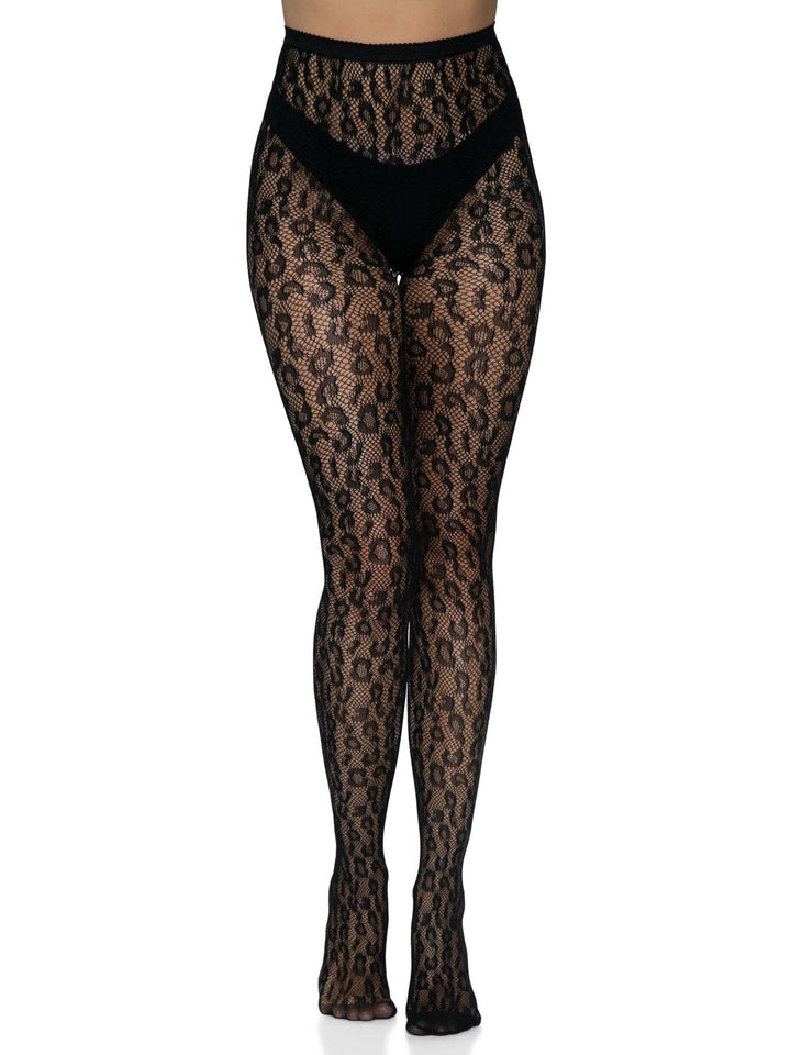 Leopard Fishnet Pantyhose