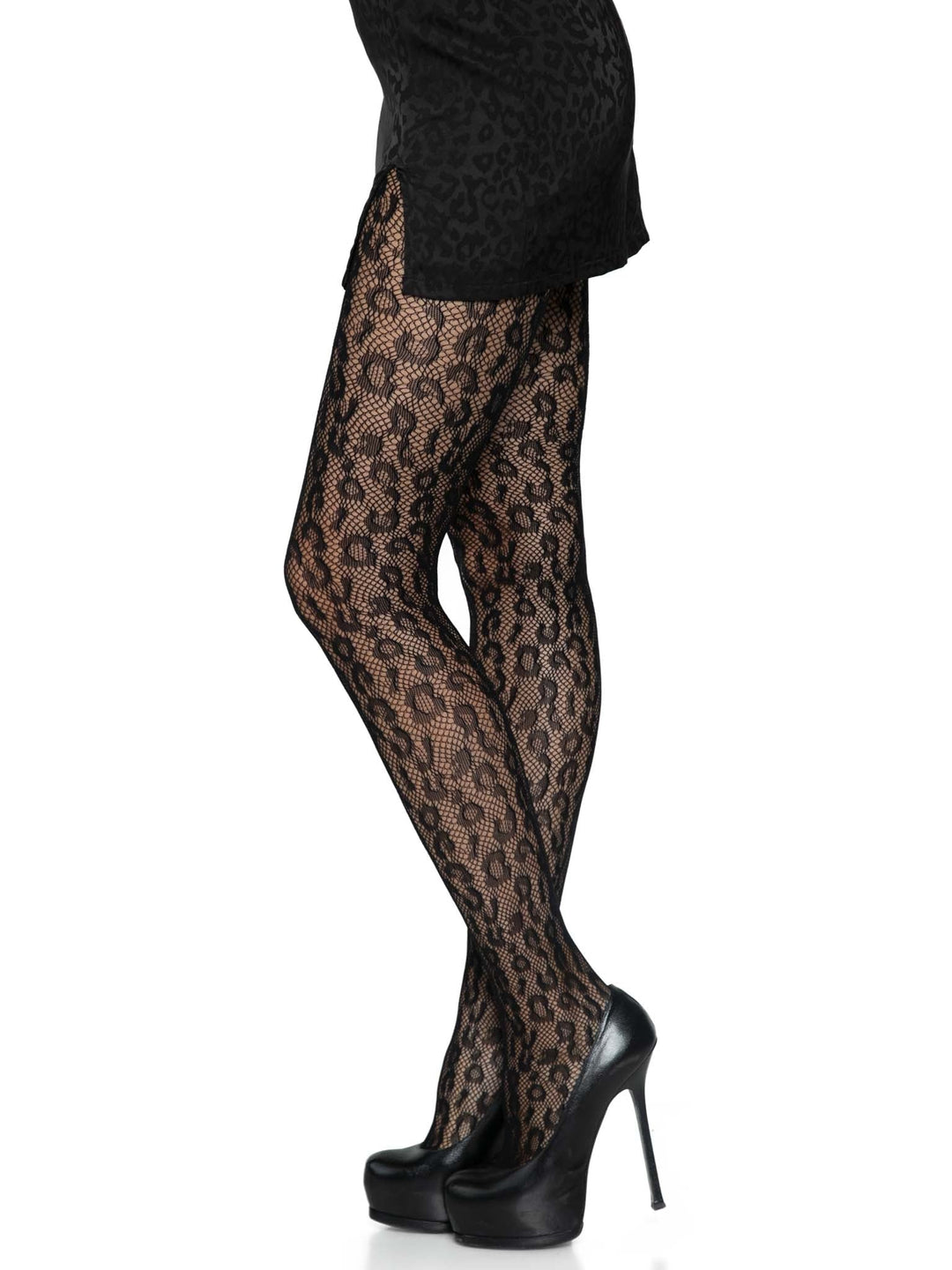 Leopard Fishnet Pantyhose