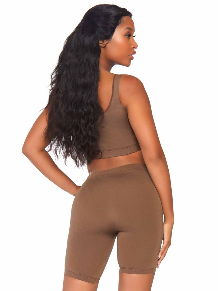 Seamless Microfiber Crop Tank and Biker Shorts Shapewear