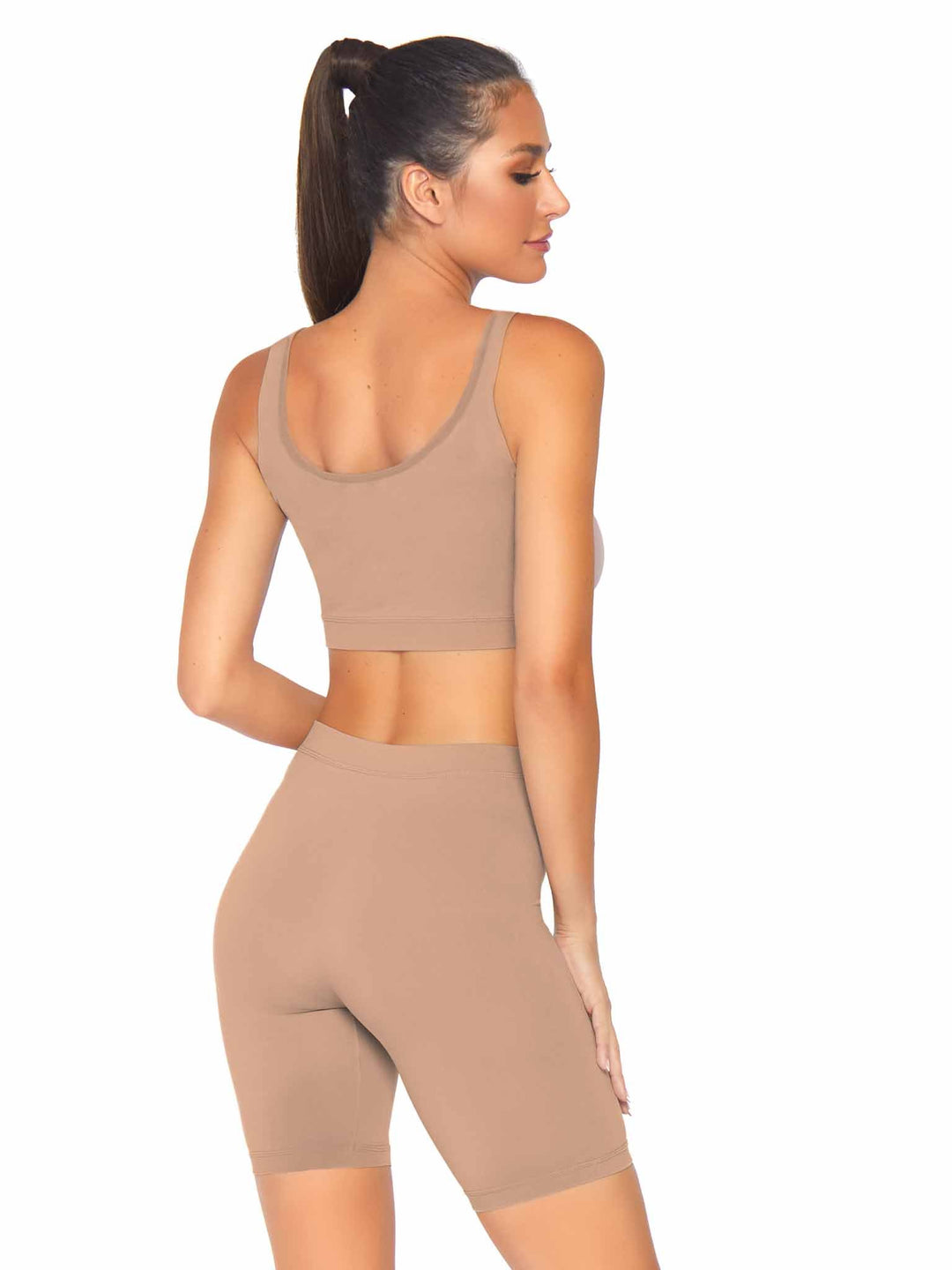 Seamless Microfiber Crop Tank and Biker Shorts Shapewear