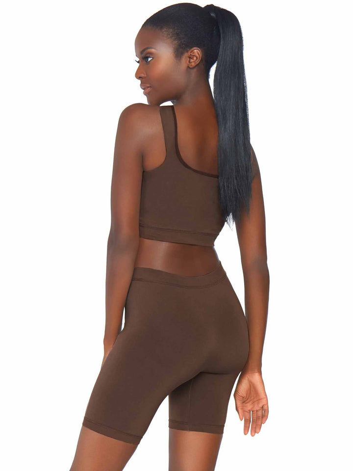 Seamless Microfiber Crop Tank and Biker Shorts Shapewear