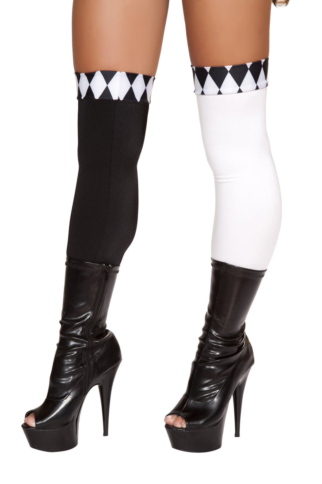Wicked Black and White Jester Stockings