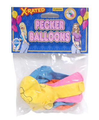 X-Rated Pecker Balloons 8 Pack - AA295 - UPC-603912233537