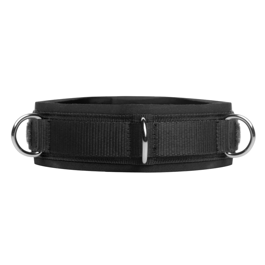 Neoprene Bondage Collar with D-Rings - AB373 - UPC-811847012367