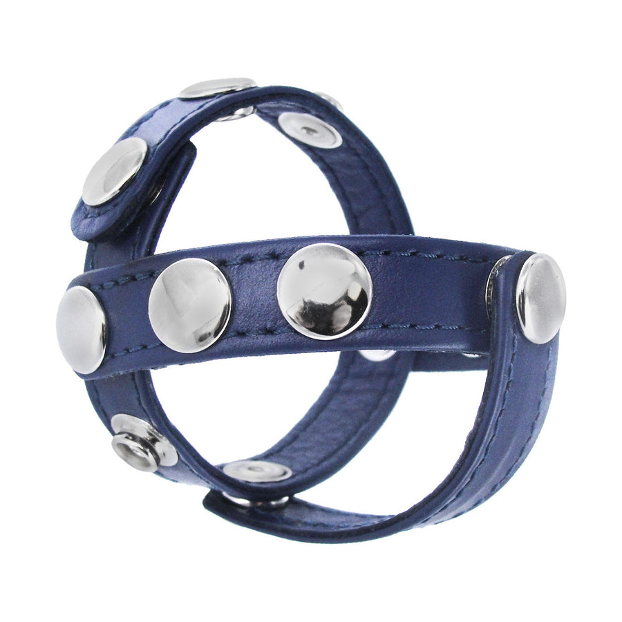 Blue Leather Cock and Ball Harness - AC333 - UPC-811847018048