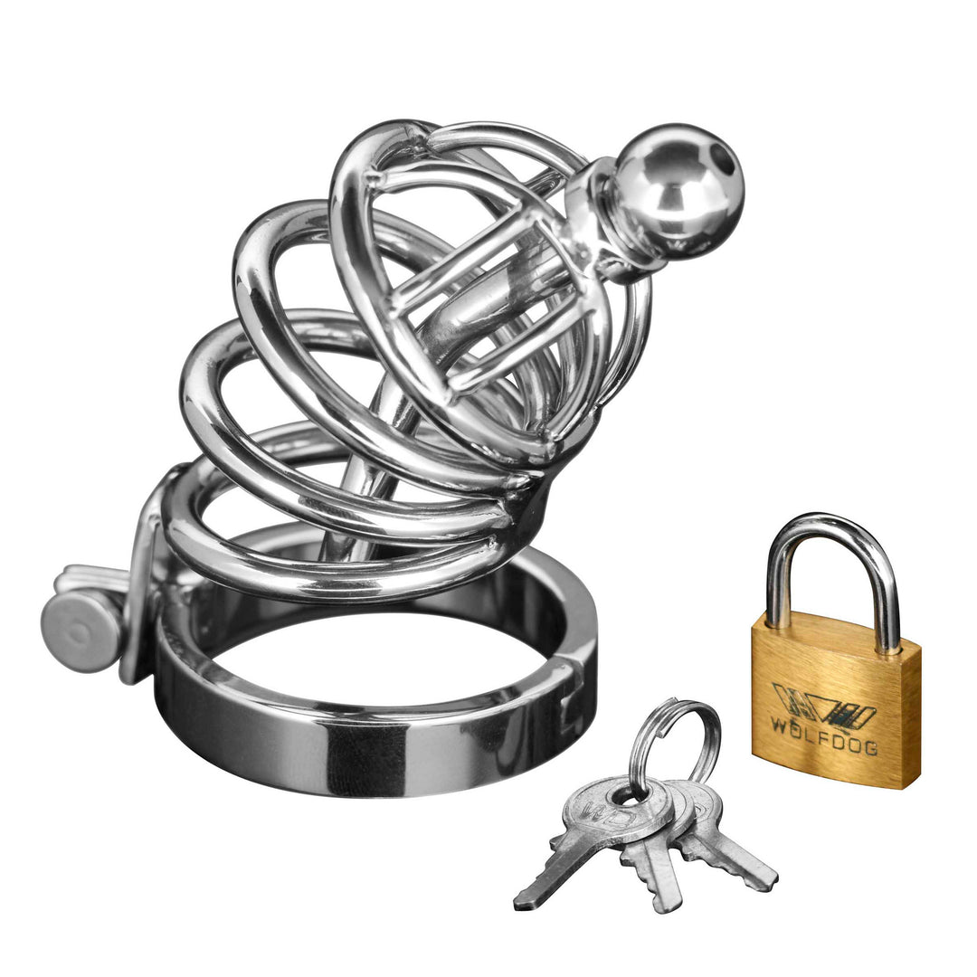 Asylum 4 Ring Locking Chastity Cage - AD147-SM - UPC-848518005724