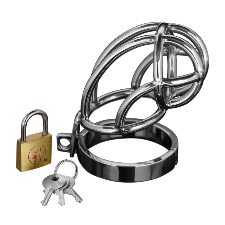 Captus Stainless Steel Locking Chastity Cage - AD150 - UPC-848518005694