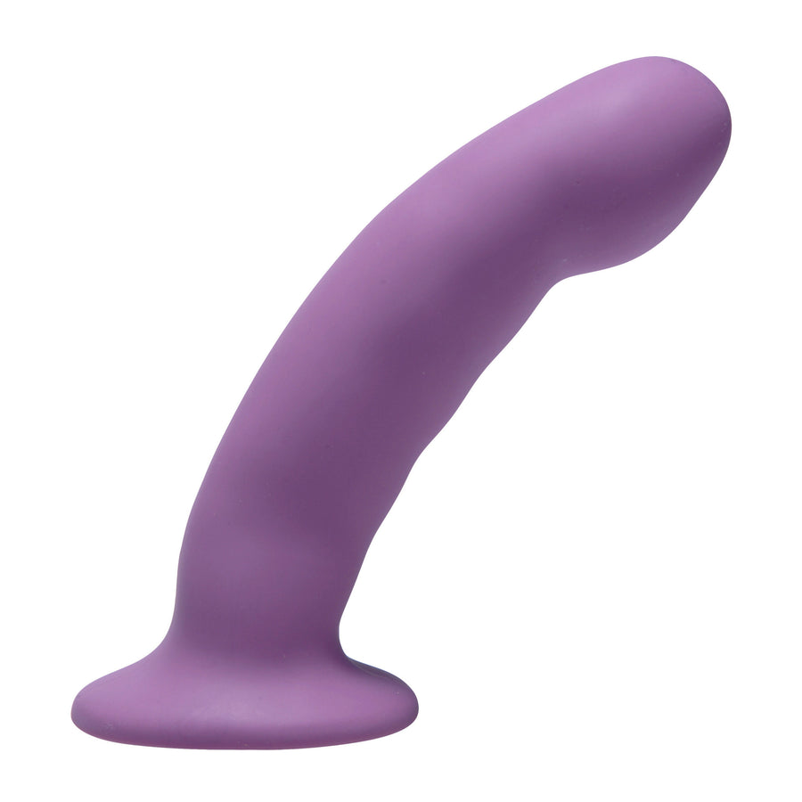 Curved Purple Silicone Strap On Harness Dildo - AD654 - UPC-848518012326