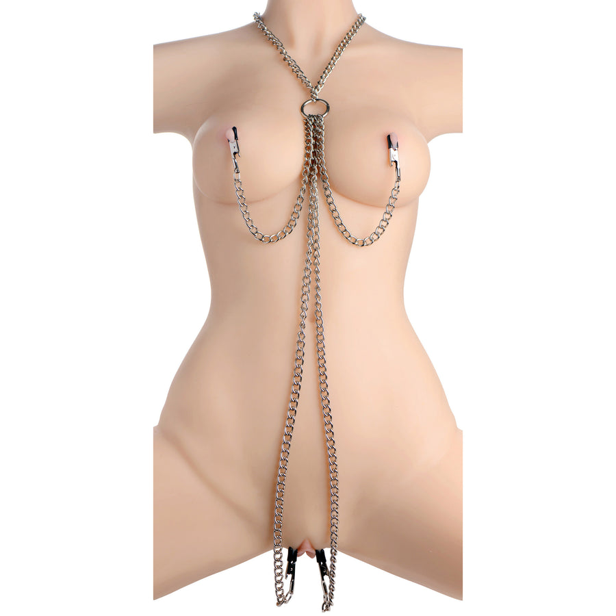 Collar Nipple and Clit Clamp Set - AD771 - UPC-848518013361