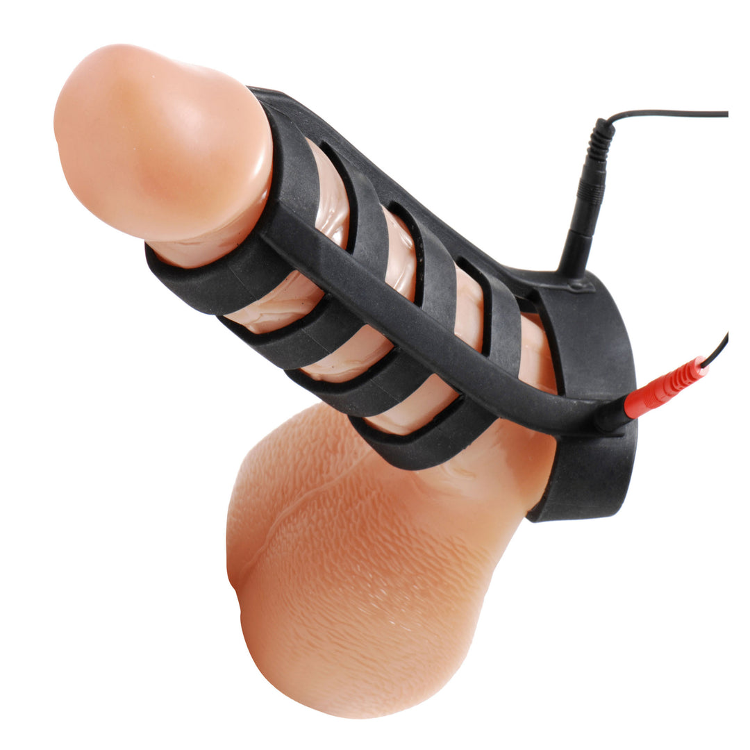 Power Cage Silicone E-Stim Cock and Ball Sheath - AE286 - UPC-848518017932