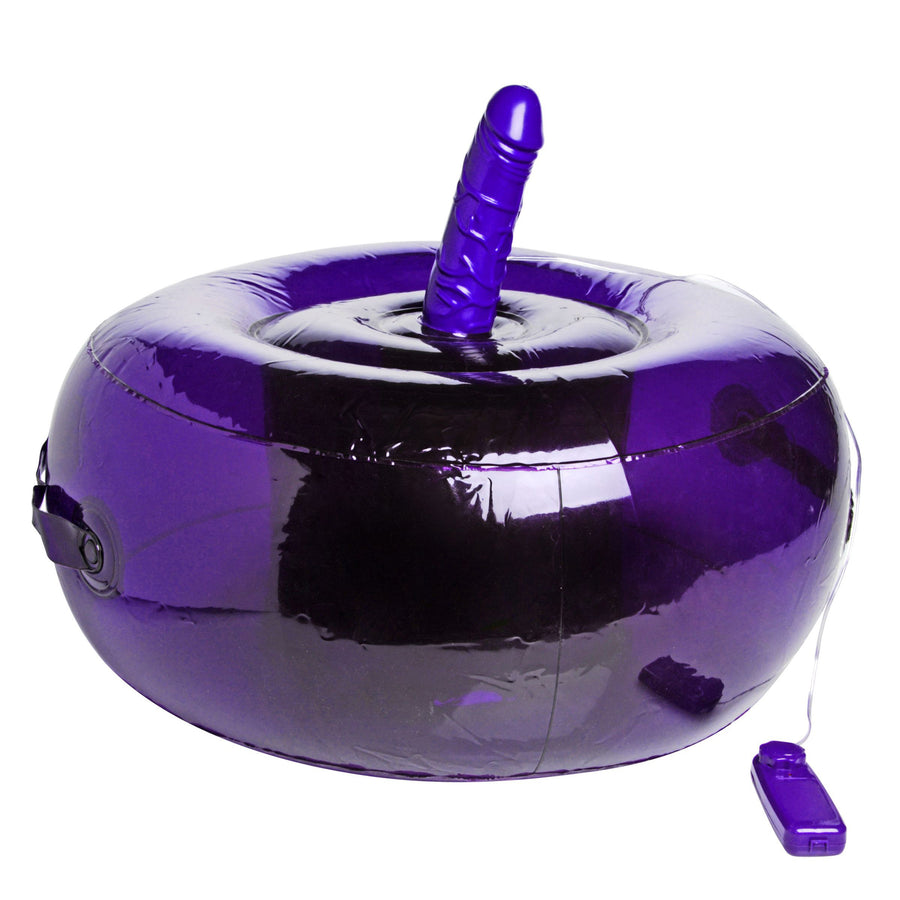 Sit-and-Ride Inflatable Seat with Vibrating Dildo - Purple - AE705-Purple - UPC-848518022387