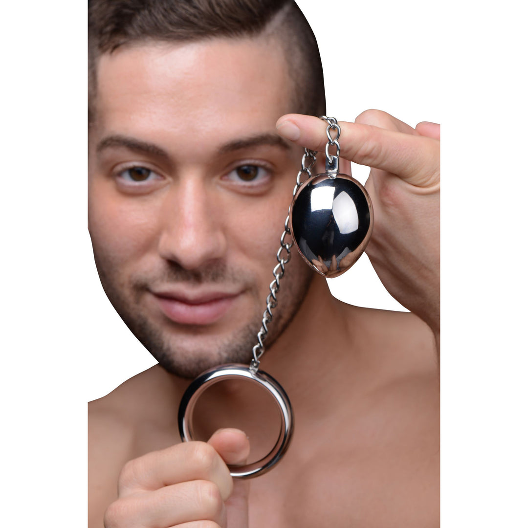 Stainless Steel Cock Ring and Anal Plug - AE737 - UPC-848518022578