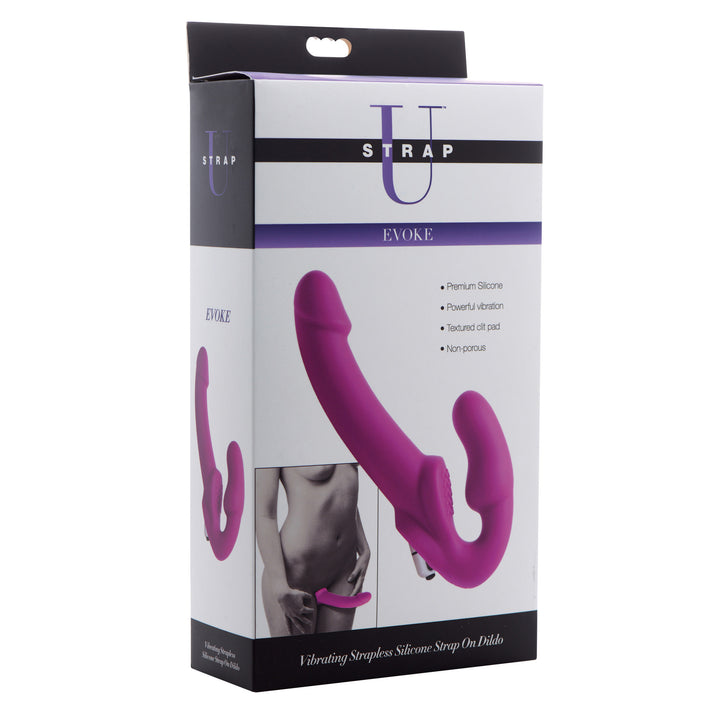 Evoke Vibrating Strapless Silicone Strap-on Dildo