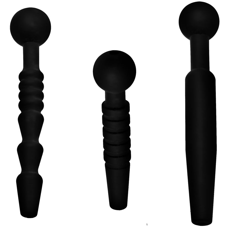 Dark Rods 3 Piece Silicone Penis Plug Set - AE840 - UPC-848518023599