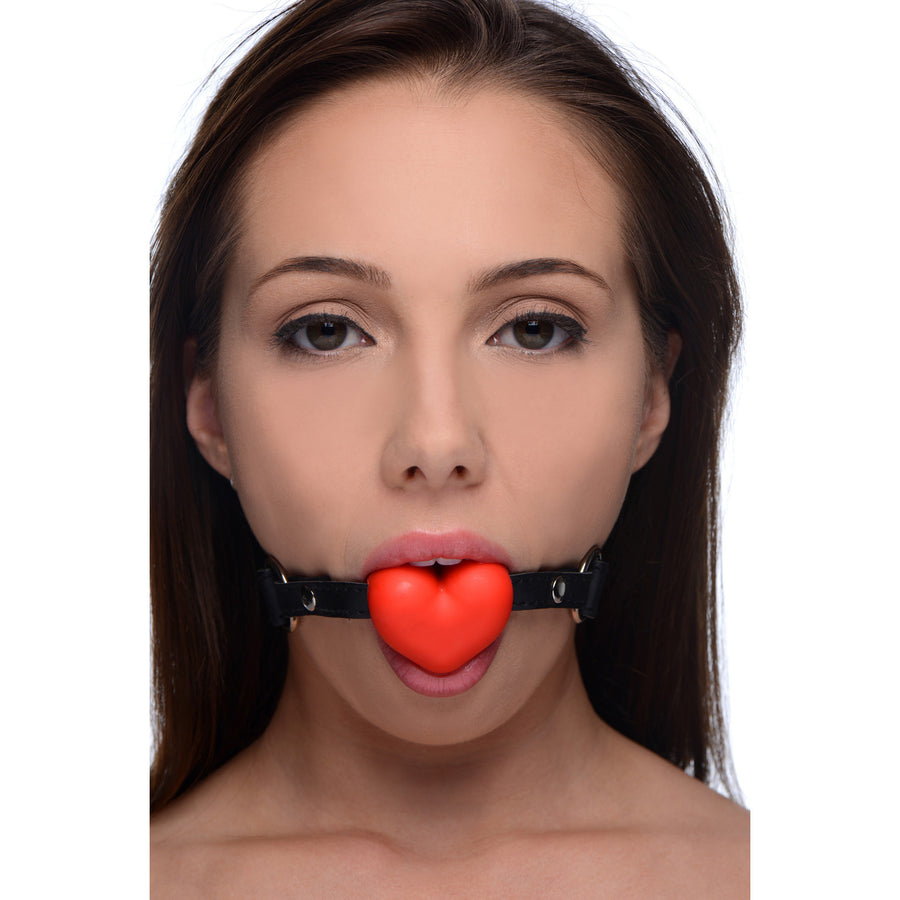 Heart Beat Silicone Heart Shaped Mouth Gag - AF139 - UPC-848518025029