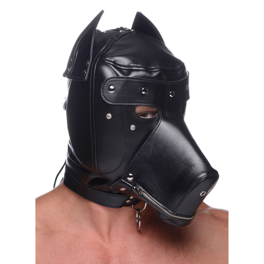 Muzzled Universal BDSM Hood with Removable Muzzle - AF151 - UPC-848518025210